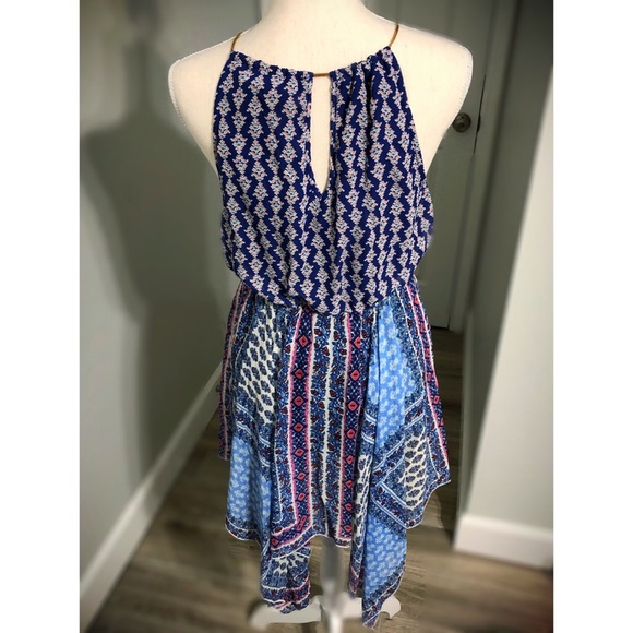Blue Boho Handkerchief Dress - Picture 2 of 4